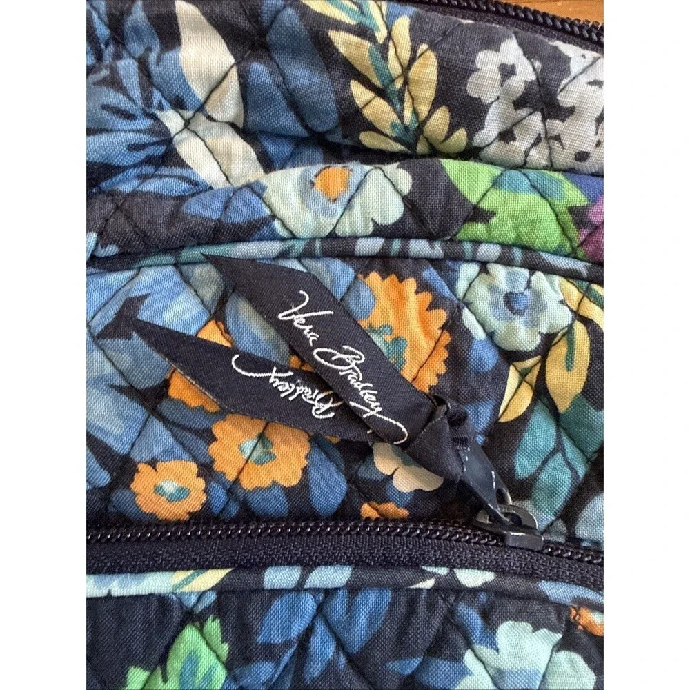 VERA BRADLEY Midnight Blues Backpack Book Bag Computer Floral Black Blue